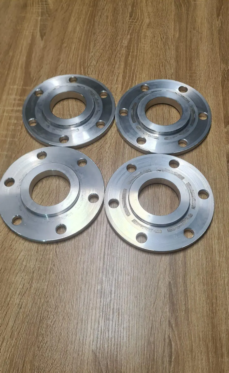 Machined stainless flanges finished and ready to fit